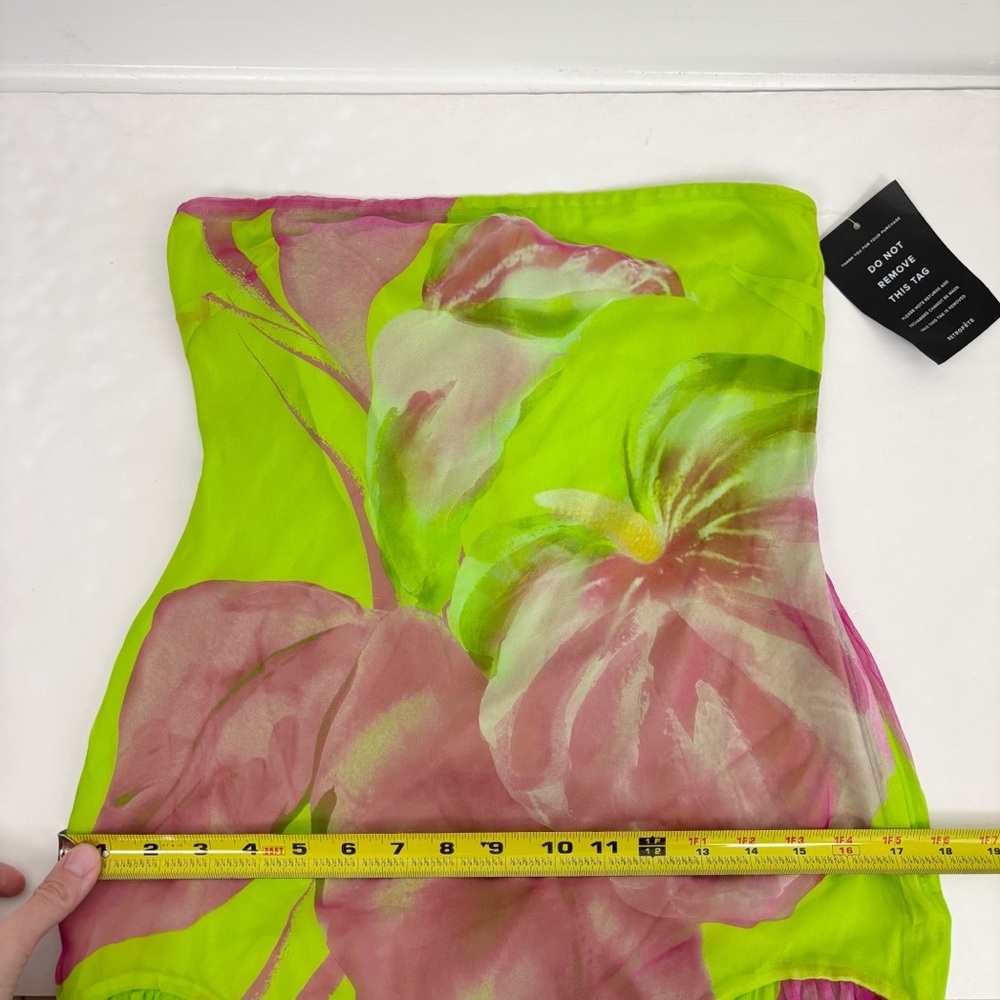 Retrofete Marisol Strapless Dress in Lime Anthurium Size S - Picture 12 of 13